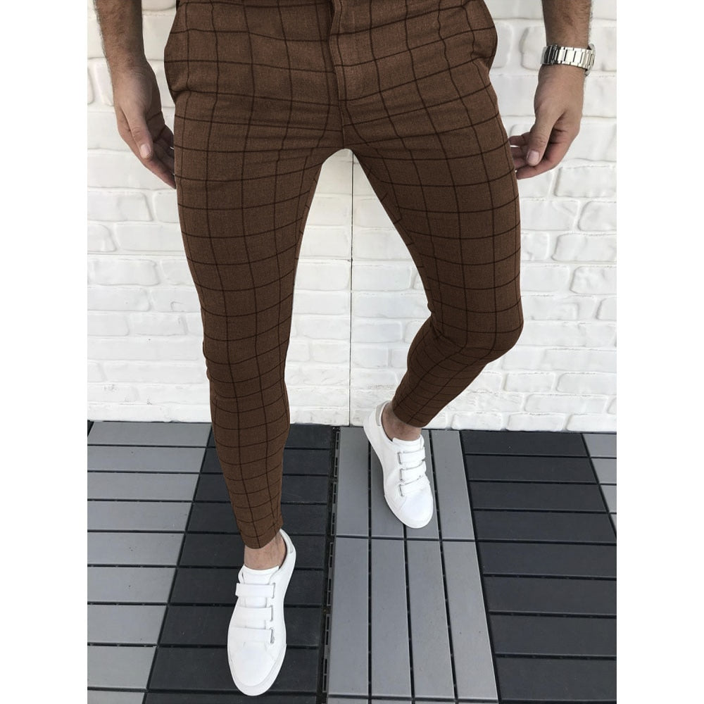 Men's Cargo Pantalones Pant Slim Fit Straight Leg Trousers