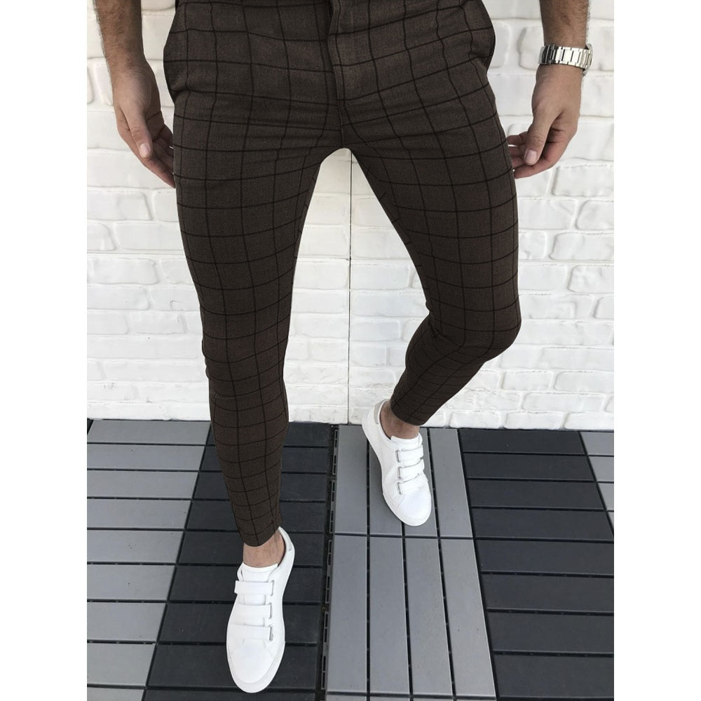 Men's Cargo Pantalones Pant Slim Fit Straight Leg Trousers
