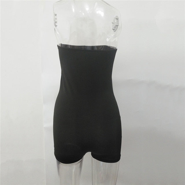 Women Casual Strapless Jumpsuit Playsuit Tube Bodysuit Bodycon Short Romper Catsuit Clubwear Summer Off Shoulder Short Pants