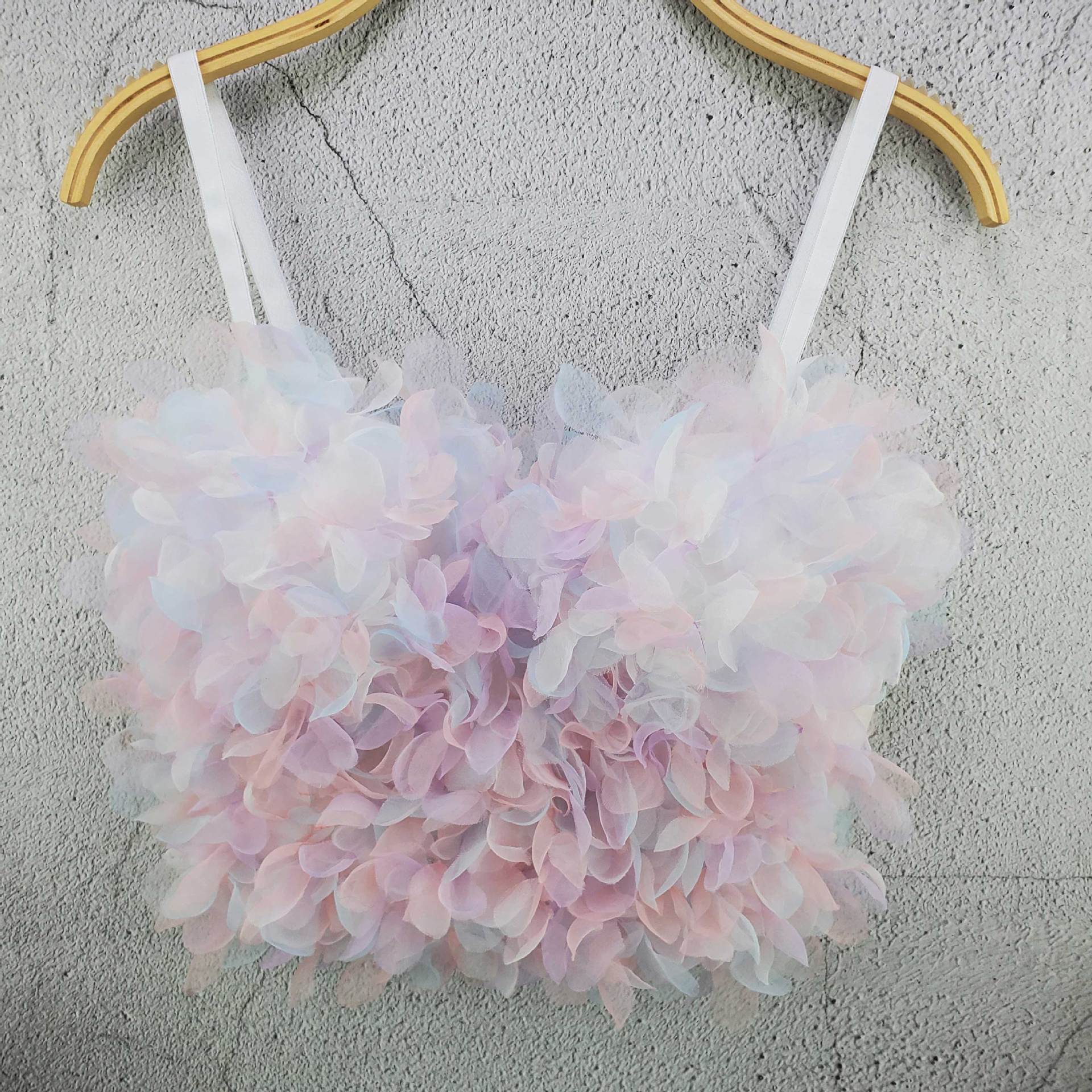 SXTHAENOO Sexy & Charming Applique Floral Corselets Women's Bachelorette Bustier Bra Cropped Top Wedding Bralette Vest