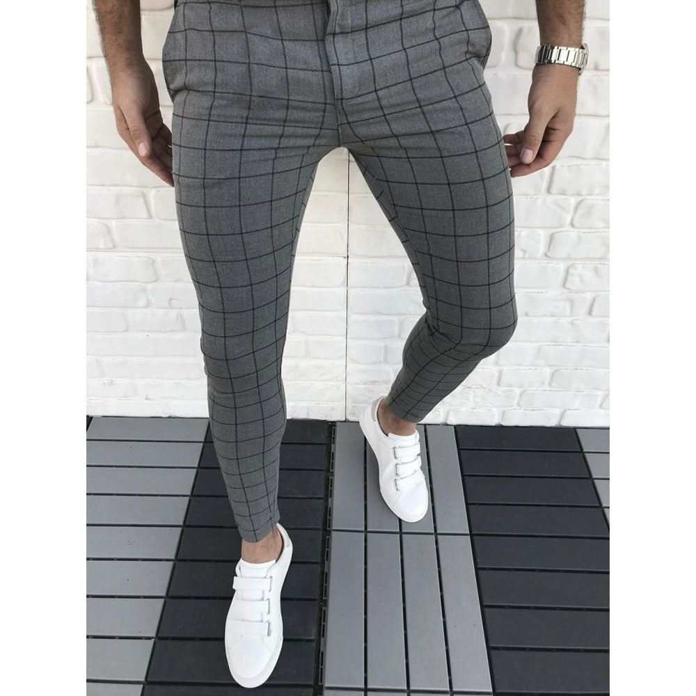 Men's Cargo Pantalones Pant Slim Fit Straight Leg Trousers