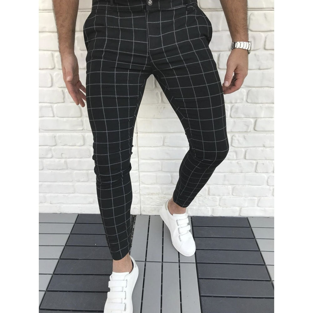 Men's Cargo Pantalones Pant Slim Fit Straight Leg Trousers