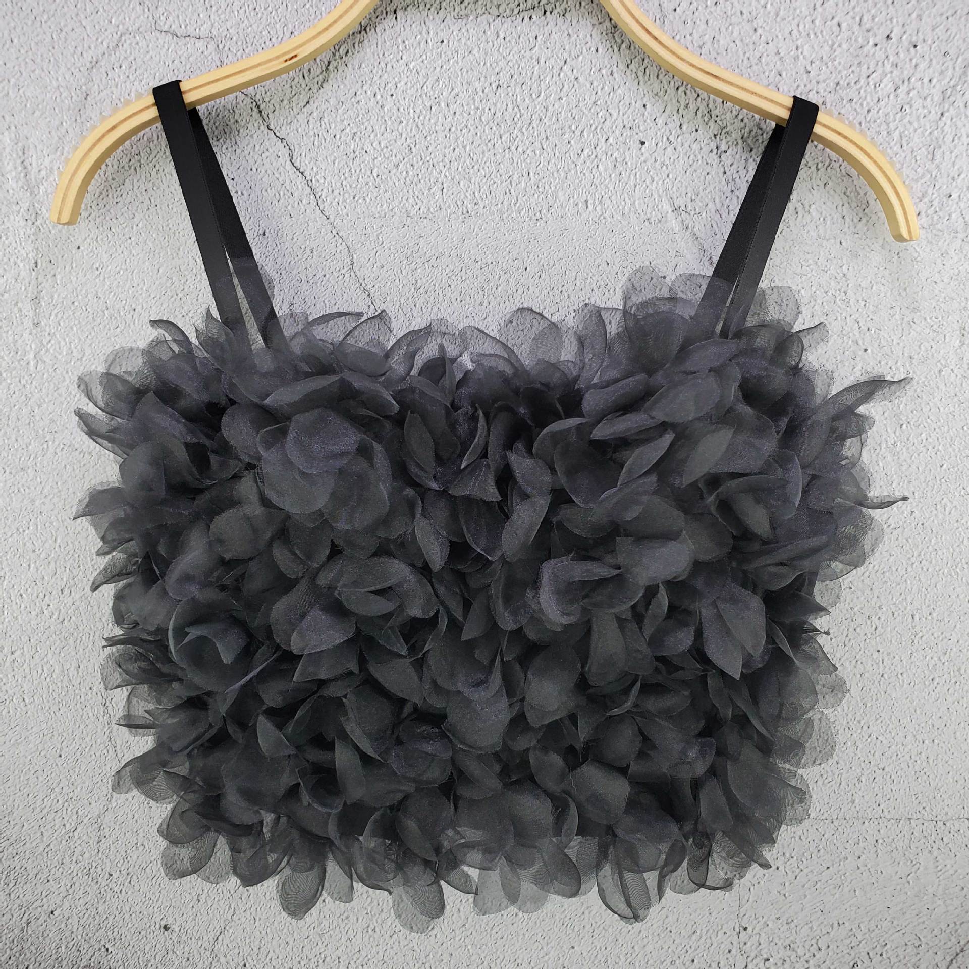SXTHAENOO Sexy & Charming Applique Floral Corselets Women's Bachelorette Bustier Bra Cropped Top Wedding Bralette Vest