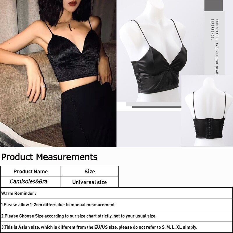 Womens Sexy V Neck Wrap Chest Top Underwear Female Crop Top Beauty Backs Padded Bra Summer Comfortable Push Up Lingerie