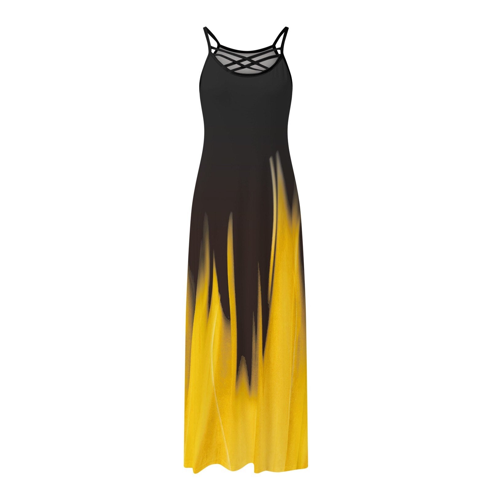 Gradient Print Summer Dresses For Women 2022 O-Neck Print Sleeveless