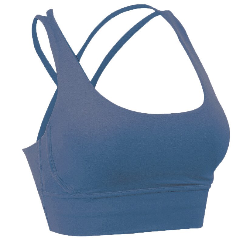 New Push Up Sports Bra Yoga Vest Cross Back Fitness Sexy Padded Top Gym Shock Absorbing Running Breathable Crop Top Sportswear