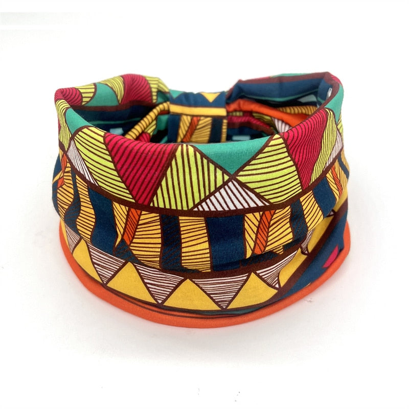 New African Pattern Print Wide Headband for Women Twist Style Hair Bandanas Head Wrap Elastic Headwear Turban Girls Accessories