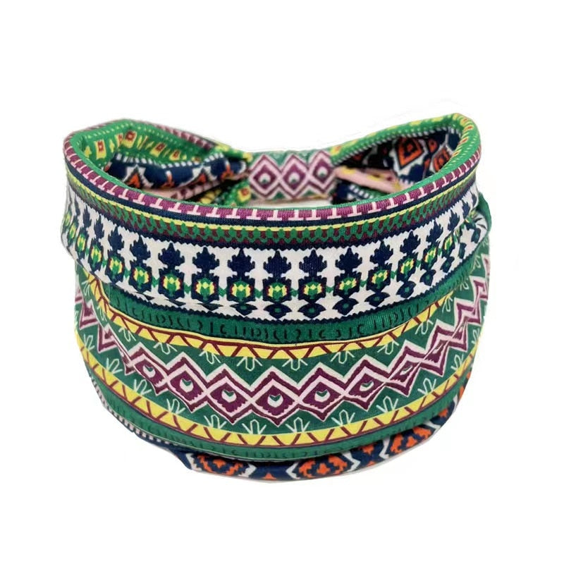 New African Pattern Print Wide Headband for Women Twist Style Hair Bandanas Head Wrap Elastic Headwear Turban Girls Accessories