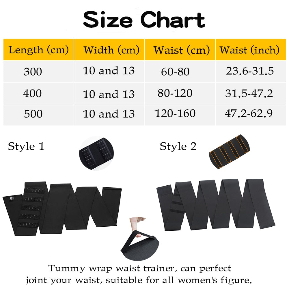 Waist Trainer Bandage Wrap Shaperwear Tummy Belt Stretch Bands Body Shaper Reductive Postpartum Slimming Sheath Woman Flat Belly