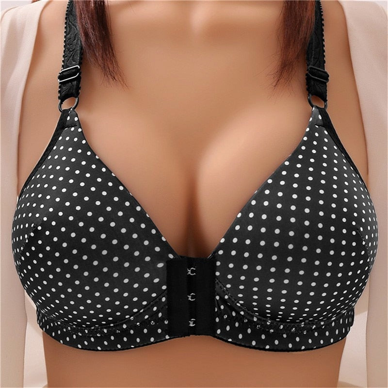 Sexy Push Up Bras Front Closure Floral Brassiere Wireless
