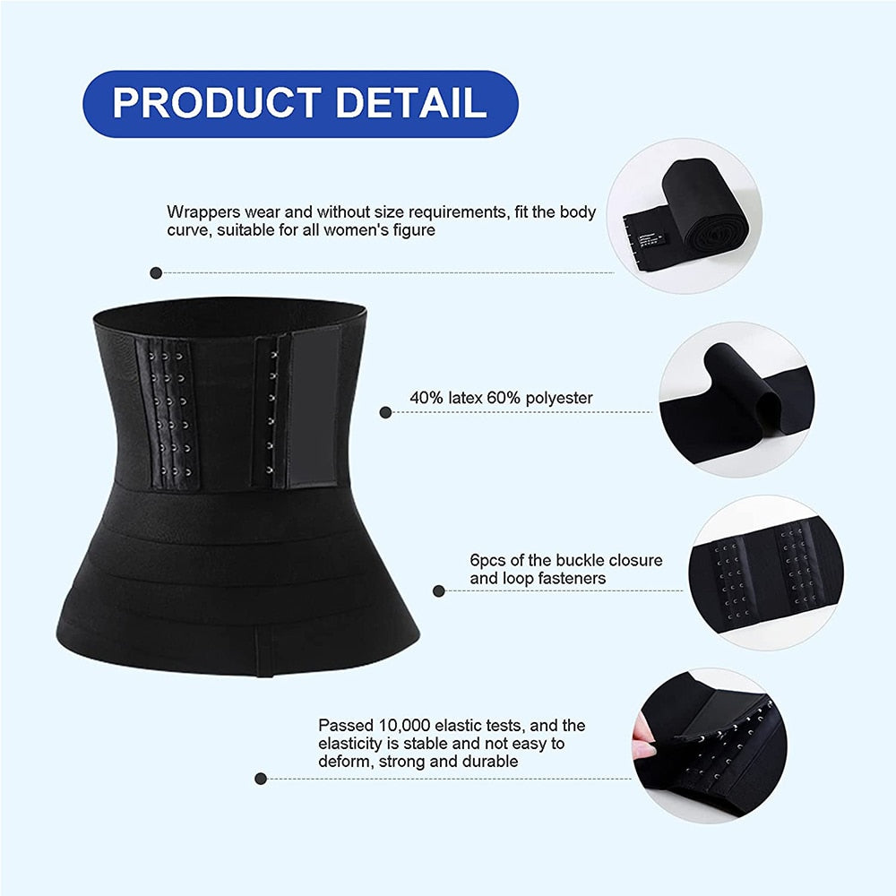 Waist Trainer Bandage Wrap Shaperwear Tummy Belt Stretch Bands Body Shaper Reductive Postpartum Slimming Sheath Woman Flat Belly