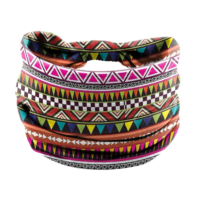 New African Pattern Print Wide Headband for Women Twist Style Hair Bandanas Head Wrap Elastic Headwear Turban Girls Accessories