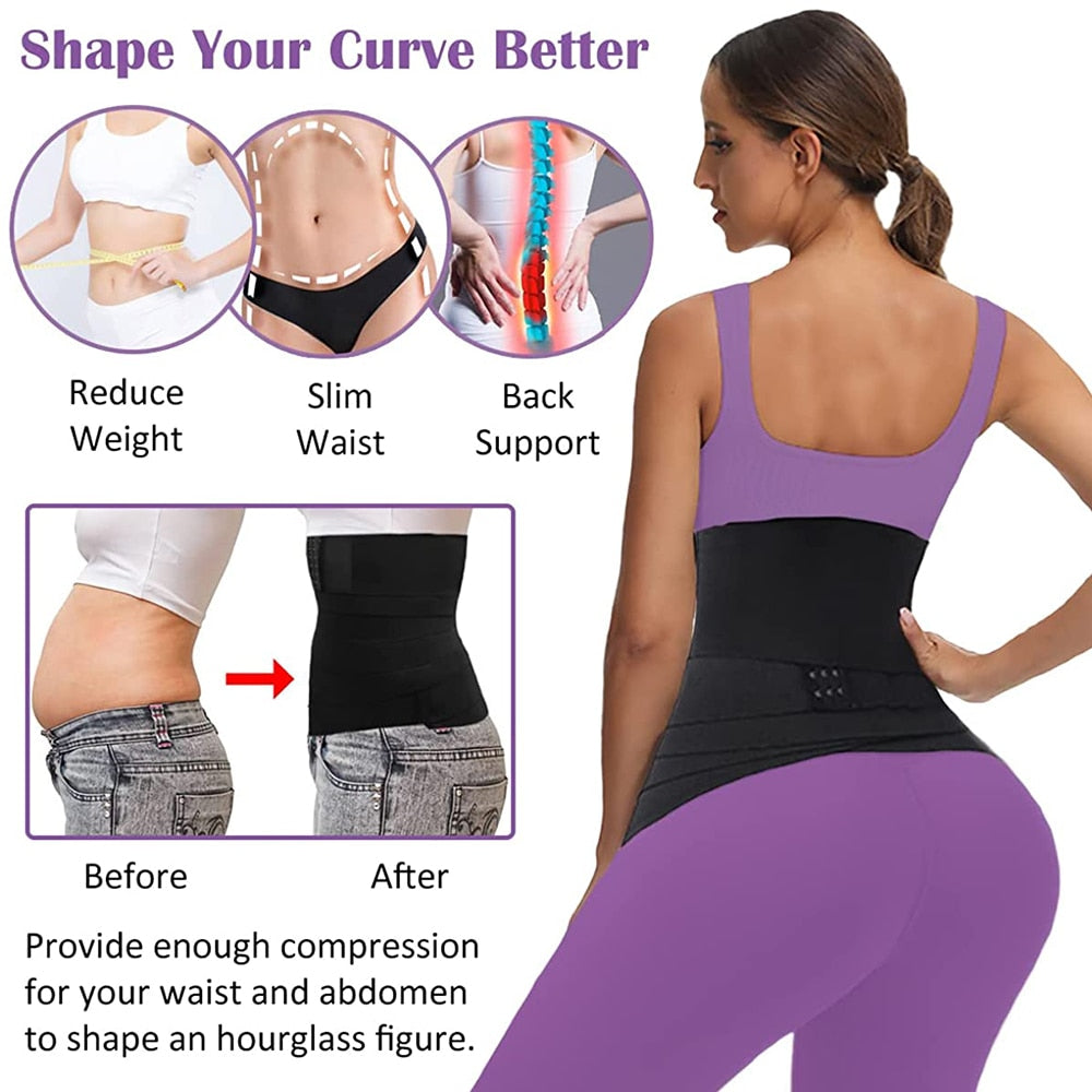 Waist Trainer Bandage Wrap Shaperwear Tummy Belt Stretch Bands Body Shaper Reductive Postpartum Slimming Sheath Woman Flat Belly
