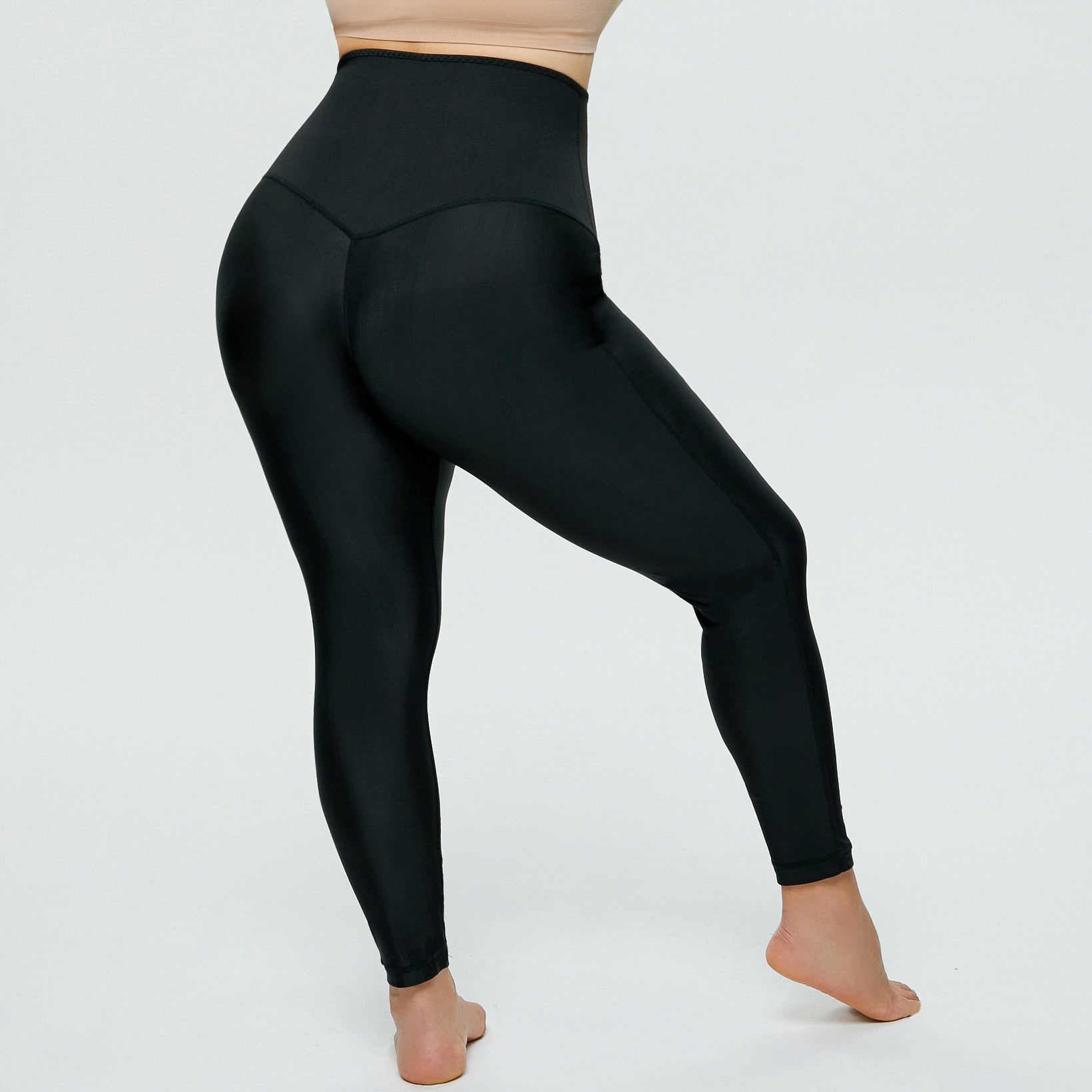 Women's Abdomen Control Hip Lift Trousers Sports Sweating Sauna Pants Plus Size
