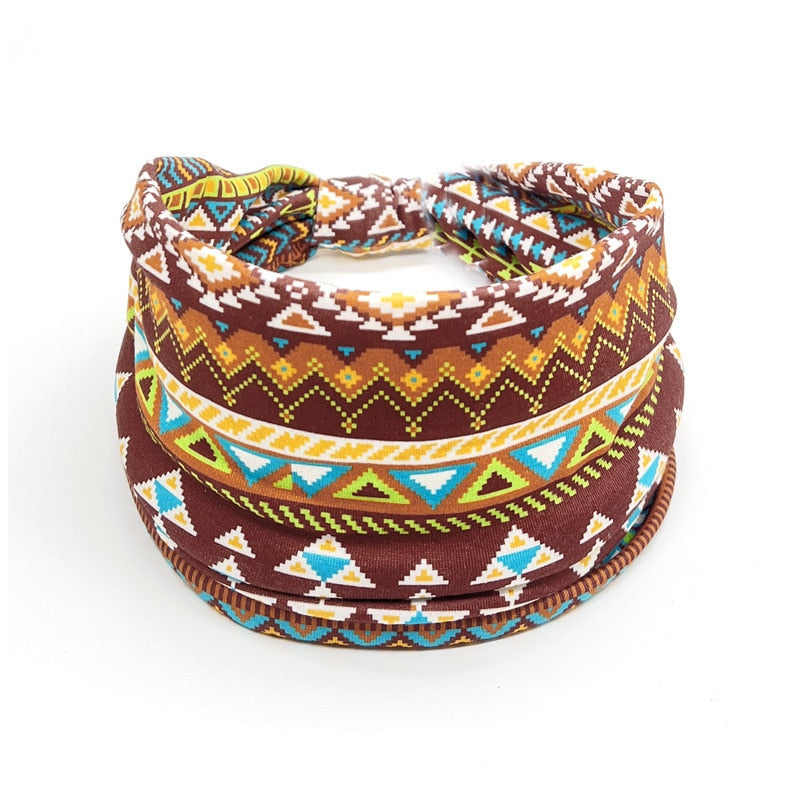 New African Pattern Print Wide Headband for Women Twist Style Hair Bandanas Head Wrap Elastic Headwear Turban Girls Accessories