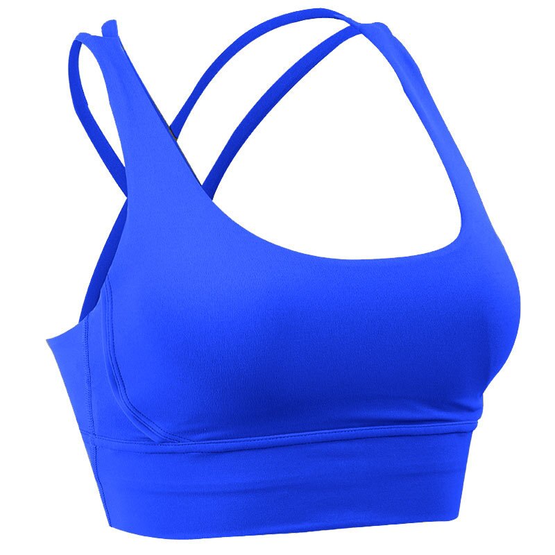 New Push Up Sports Bra Yoga Vest Cross Back Fitness Sexy Padded Top Gym Shock Absorbing Running Breathable Crop Top Sportswear
