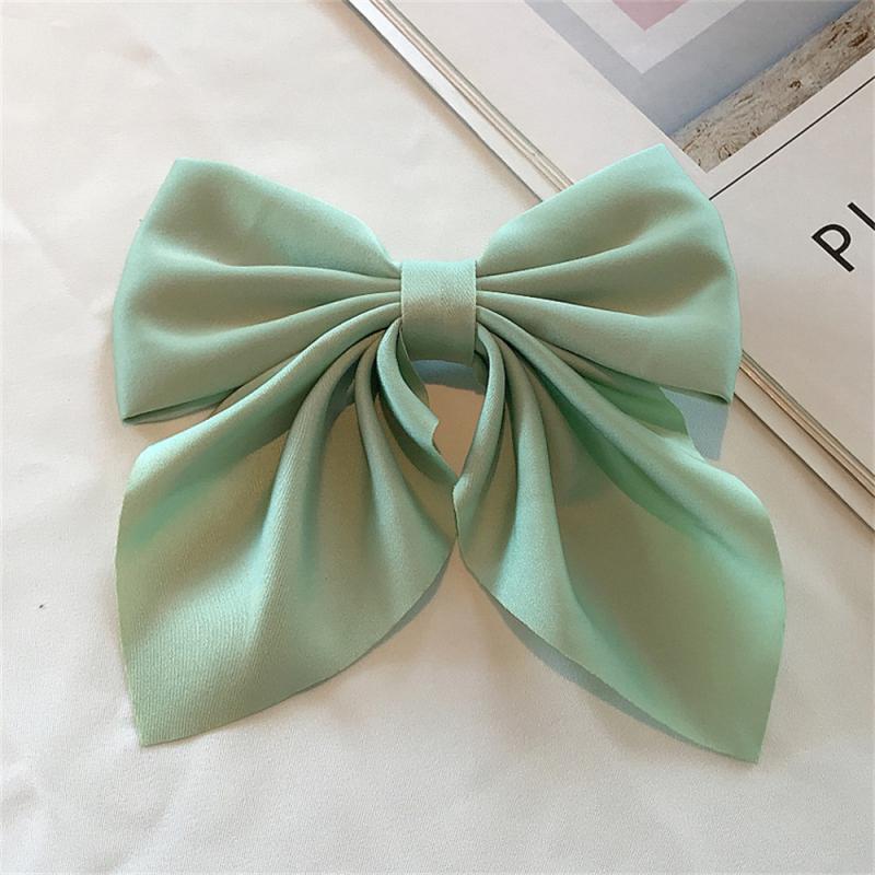 Elegant Solid Color Big Bow Hair Clip Women Student