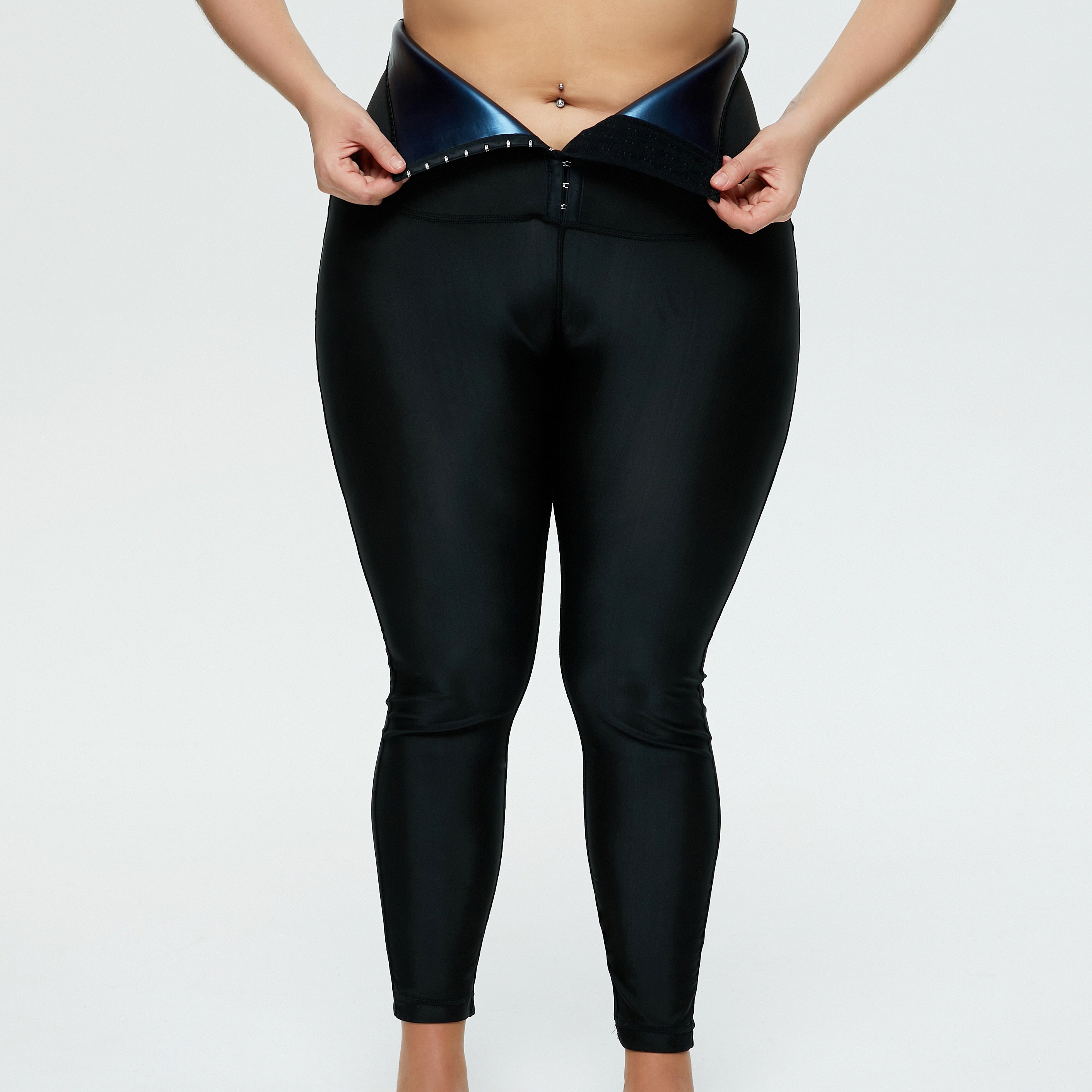Women's Abdomen Control Hip Lift Trousers Sports Sweating Sauna Pants Plus Size