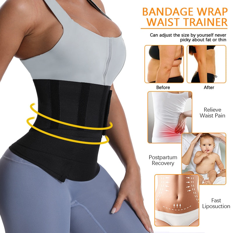 Waist Bandage Wrap Trimmer Belt Waist Trainer Body Shapewear Tummy Woman Flat Belly Slimming Gain Postpartum Sheath Belt Corset