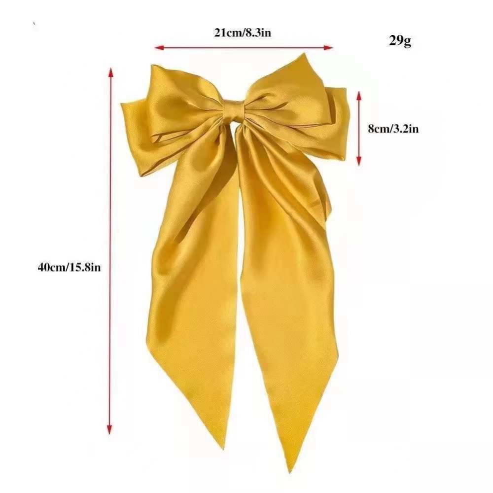 Elegant Solid Color Big Bow Hair Clip Women Student