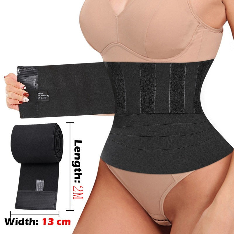 Waist Trainer Bandage Wrap Shaperwear Tummy Belt Stretch Bands Body Shaper Reductive Postpartum Slimming Sheath Woman Flat Belly