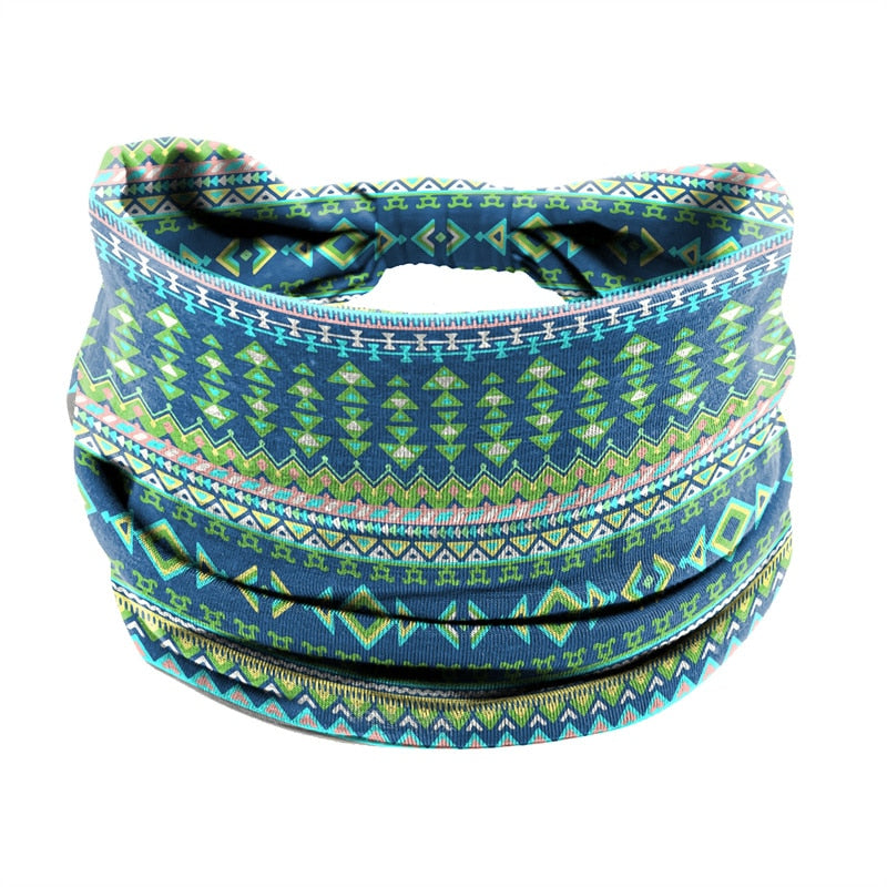 New African Pattern Print Wide Headband for Women Twist Style Hair Bandanas Head Wrap Elastic Headwear Turban Girls Accessories