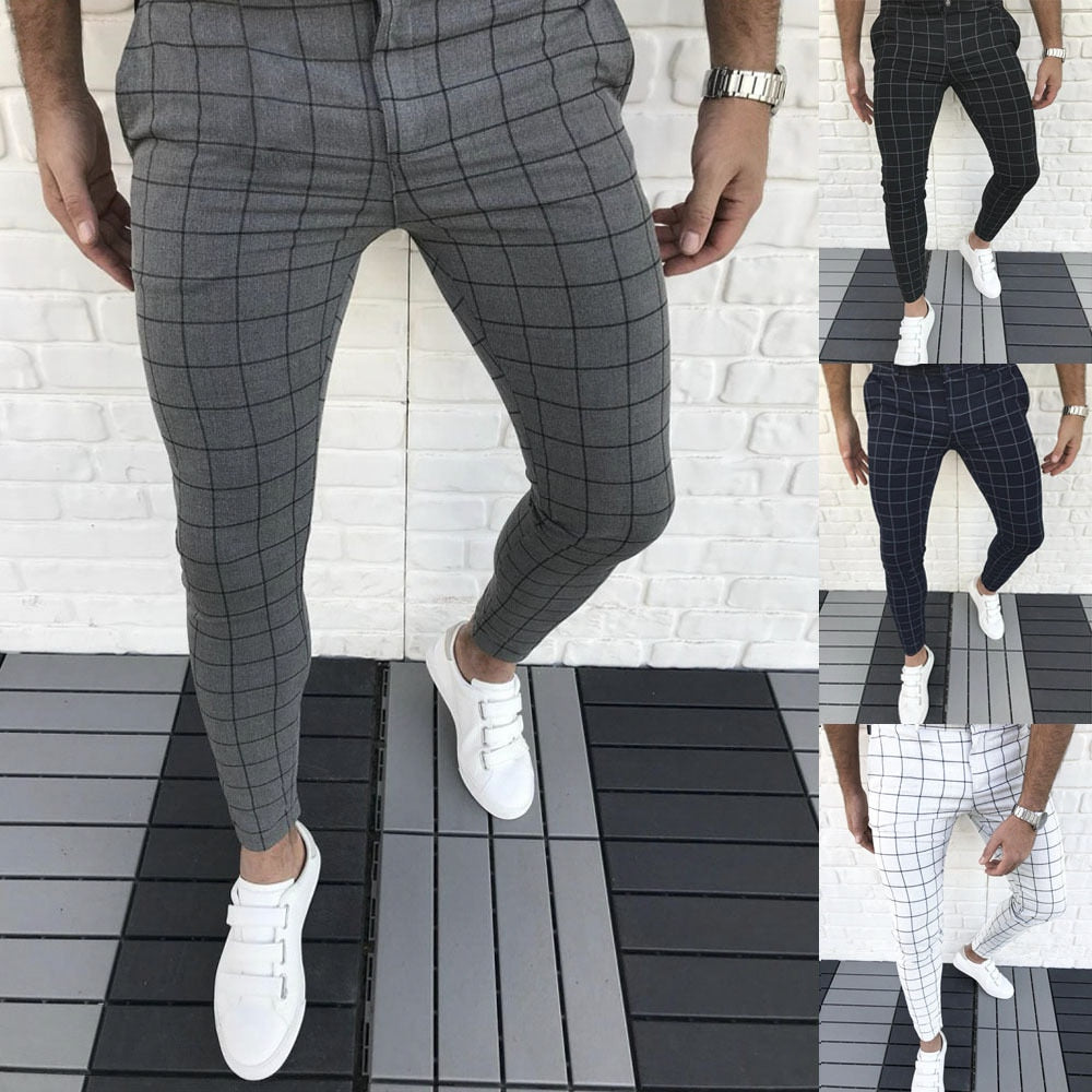 Men's Cargo Pantalones Pant Slim Fit Straight Leg Trousers